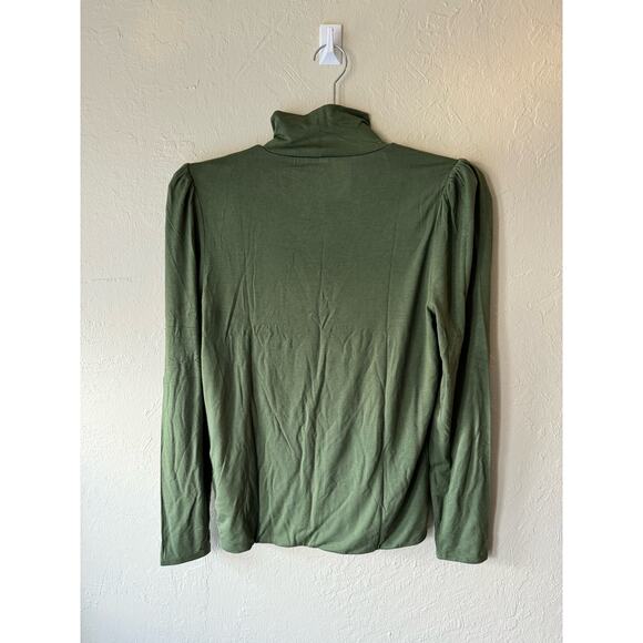 NWT J. Crew FormKnit Puff-Sleeve Green Long Sleeve Turtleneck Sz M - Picture 6 of 7